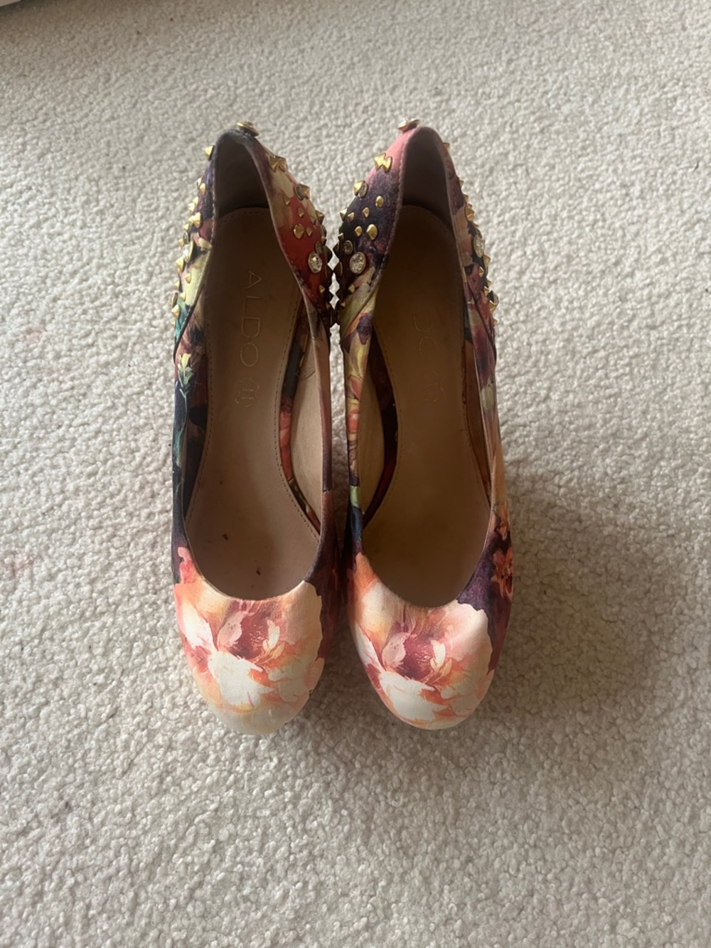Aldo Floral Studded Pumps in Multi-Color